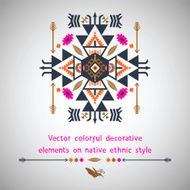 Vector colorful elements on native ethnic style