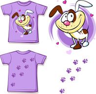 kid shirt with cute dog printed - isolated on white