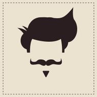 Hipster vintage hair style and mustache vector illustration