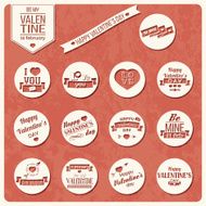 Collection of Valentine&#039;s day vintage labels typographic design elements N3