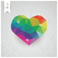 Valentine&#039;s day card geometric triangle pattern label design