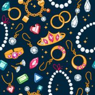 Jewelry items seamless dark background N2