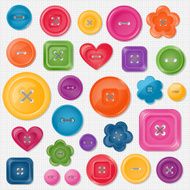 Set of colored vector buttons