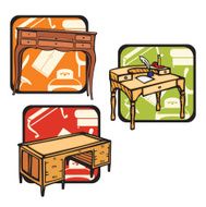 Furniture Illustrations IV Desks (Vector)