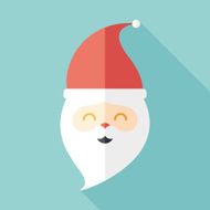 Santa Claus flat square icon with long shadows