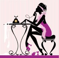 silhouette glamour lady and phone