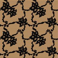 Black lace vector fabric seamless pattern N8