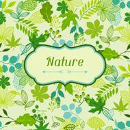 Background of stylized green leaves N5