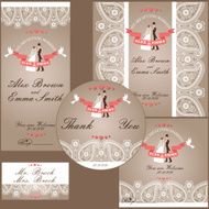 Wedding design template with Paisley border cartoon wedding bri