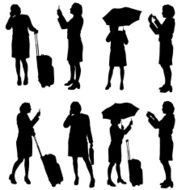 Vector silhouette of businesswoman N44