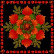 Petrikov painting Traditional Ukrainian ornament eps 10