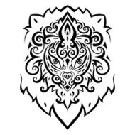 Lion head Ethnic pattern N4