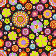 Seamless fantasy flower plant vector pattern cheer up background N14