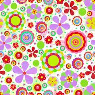Seamless fantasy flower plant vector pattern cheer up background N15
