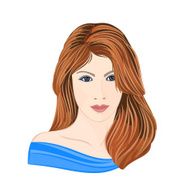 Girl young with long brown hair