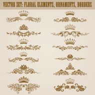 Set of vector damask ornaments N31
