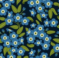 Seamless pattern with forget me not flowers