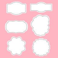 Romance white labels on pink background