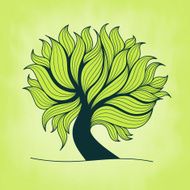 Green tree with branches and leaves N3