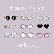 Women fashion isolated sunglasses set N7