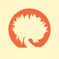 Silhouette tree sunlight theme vector