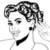 pop art retro woman in comics style N15