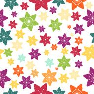 Abstract Colorful Flowers Seamless Pattern Vector N22