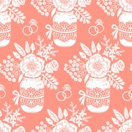 Vintage seamless pattern with a bouquet of flowers N6