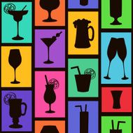 Seamless pattern of cocktails and drinks