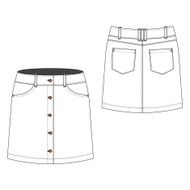 Button Through Skirt