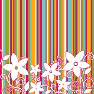 Decorative flowers striped background