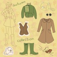 Autumn clothes vector set