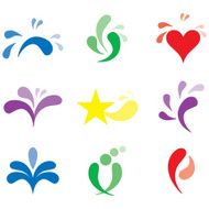 Set of cute branding icons and design elements