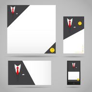 Male clothing suit card template
