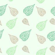 Seamless green leaves mosaic background