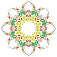 Lace ornament round doily geometric flower pattern floral holiday N30