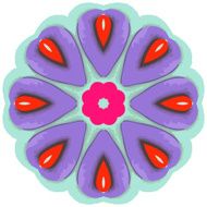Lace ornament watercolor marble round doily ornamental flower N42