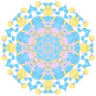 Lace ornament watercolor marble round doily ornamental flower N43