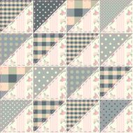 The patchwork quilt in shabby chic style from triangles
