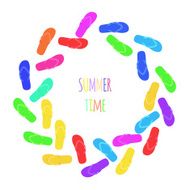Summer time Slippers Banner Vector N3