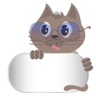 gray cat with glasses