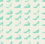 Seamless lady&#039;s shoes light pattern Green and beige colors