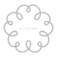 Flower curled silver chain background Loops and curves