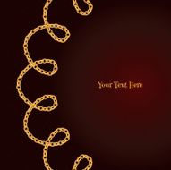 Loop curled golden chain background Round segment frame