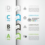Modern business step origami style options banner N32