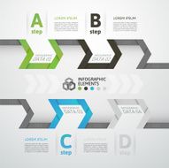 Modern business step origami style options banner N33