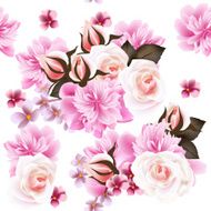 Vector seamless wallpaper with roses