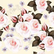 Floral vector seamless pattern with roses flowers