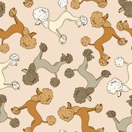 Seamless pattern of poodle dogs N3