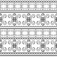 Seamless pattern of black lines on white lace